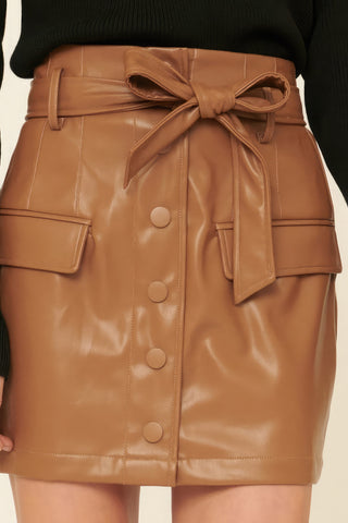 THE AMELIA Faux Leather Mini Skirt